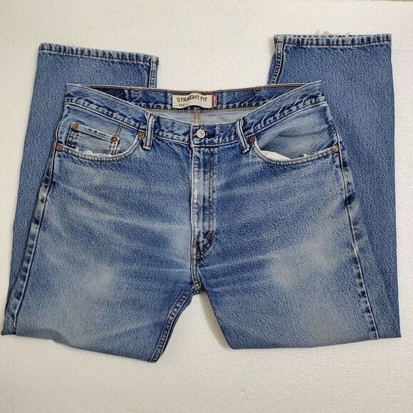 Vintage Levi's 505 Mens 36 X 30 Regular Fit Denim Blue Jeans - Picture 7 of 13